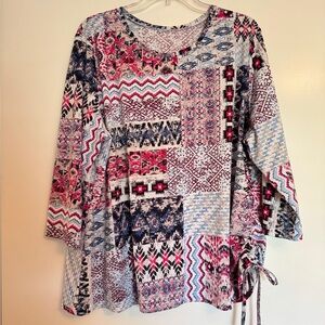 Women's Multicolor Patchwork Top